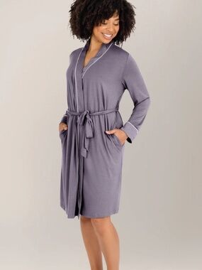 Kindred Bravely Clea Bamboo Robe Women's Size Small/Medium Granite